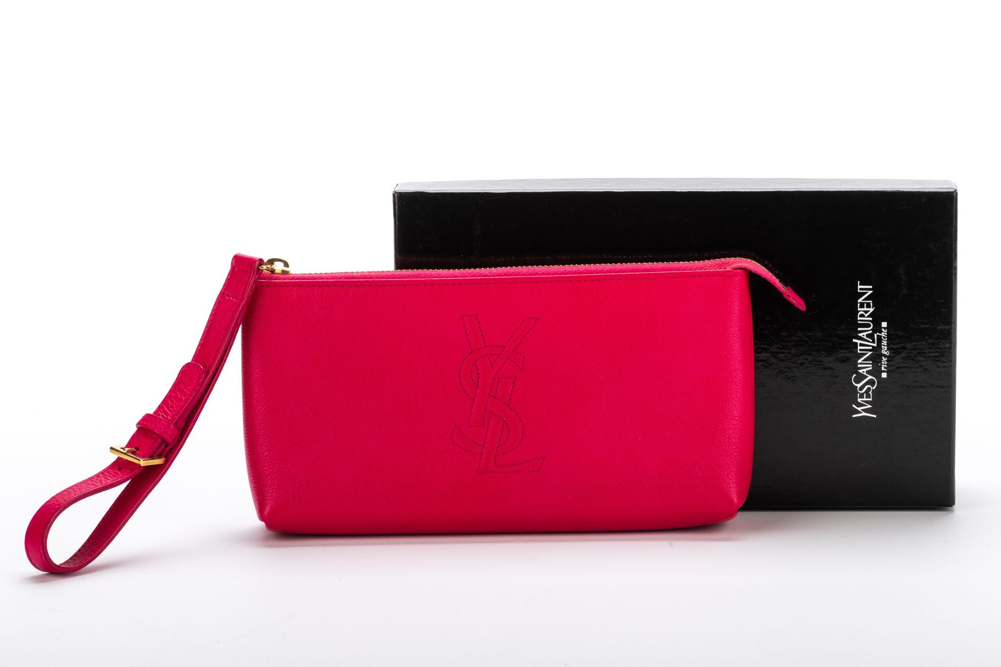 Saint Laurent YSL Monogram Large Pouch in Smooth Leather | Neiman Marcus